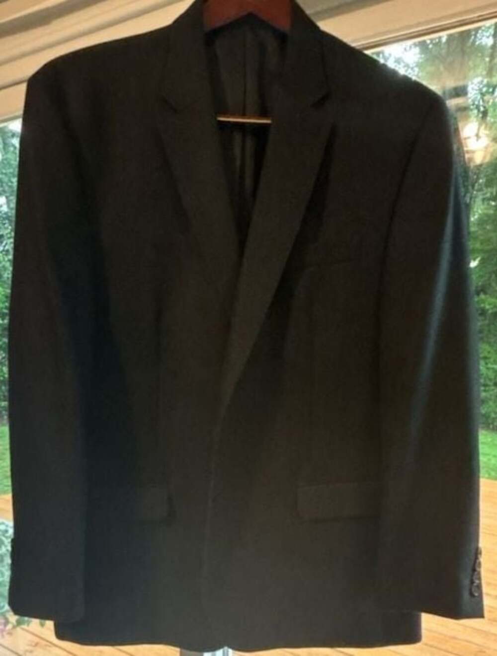 Chaps Est. 1978 Men's Solid Black Two-Button Sport Coat Blazer